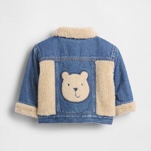 Kids Denim Jacket with Bear Patch! 3-6 m NWOT